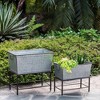 NAYSAYE Planter Set of 2 Zale Rustic Metal Planter with Stands for Indoor Outdoor Garden, Silver Gray, 22"*20"*14" - 3 of 4