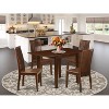 5-Piece Mahogany Finish Solid Wood Top - Dining Room Set - Seats 4 - 2 of 4