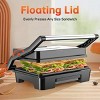 2 Slice Stainless Steel Panini Press Grill, Non-Stick Sandwich Press Maker with Removable Drip Tray for Any Thickness Sandwich, Burgers, Steak - 4 of 4