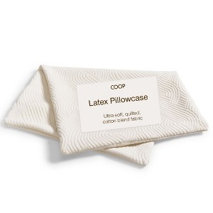 Coop Home Goods Latex Pillow Cover, Ultra-Soft, Breathable Cotton-Blend Pillowcase with Zipper, Machine Washable, Eco-Friendly, Quilted Cover - 1 of 4