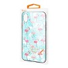 Reiko iPhone X/XS Hard Glass Design TPU Case with Flamingo Design in Pink - 4 of 4