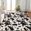 Adult Women Brown Highland Cow Print Rug for Boys Girls, Western Room Decor Carpet,Milk Cow Print Washable Decorative Rug for Living Room - 3 of 4