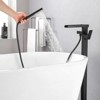 Cobbe Single Handle Floor Standing Tub Faucet Set, Freestanding Tub Filler with Handheld Shower, Tub Spout and 59-Inch Hose, Matte Black - 4 of 4