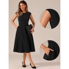 INSPIRE CHIC Women's Sleeveless Elegant Cinched Waist Work Office A Line Dress - 2 of 4