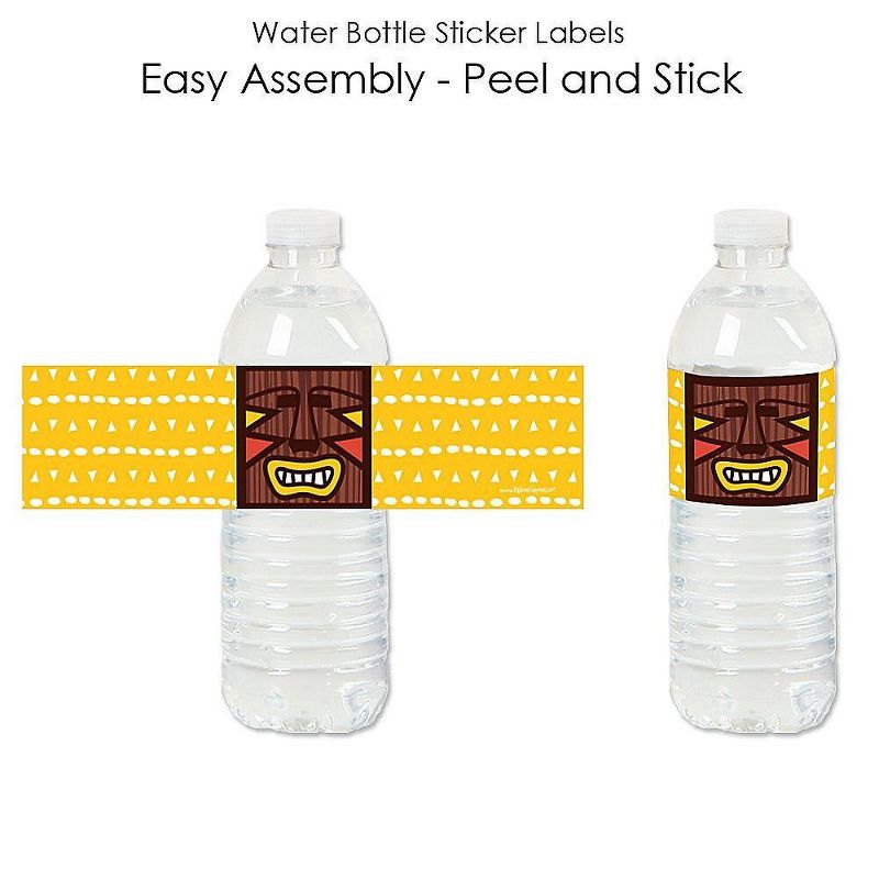 Big Dot of Happiness Tiki Luau - Tropical Hawaiian Summer Party Water Bottle Sticker Labels - Set of 20, 2 of 5