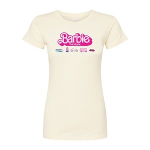 Women's - Barbie - Barbie Transportaion Vehicles Fitted Graphic T-Shirt - 1 of 3