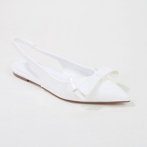 Berness Women's Cinnamon Point Toe Slingback Flats with Oversize Bow - 1 of 4