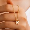 Turadnoss Gold Initial Necklace for Women Girls - 18K Gold Plated Small Bubble Letter Necklace, Jewelry for Women Birthday Gifts for girls, 16+2.5In - 4 of 4