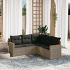 vidaXL Garden Sofa Set Grey PE rattan, powder-coated steel, polyester - 2 of 4
