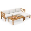 Costway 5 PCS Outdoor Conversation Furniture Set with 3 Chairs 1 Ottoman 1 Coffee Table - 2 of 4