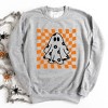 Simply Sage Market Women's Graphic Sweatshirt Checkered Flower Ghost - 3 of 4
