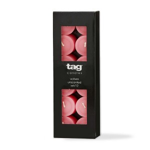 tag Color Studio Votive Candles Set of 12 Pink Smokeless Paraffin Wax Burn Time 5 Hrs. - 1 of 2