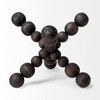 HomeRoots 9" Black Beaded Wooden Decorative Jack Tabletop Sculpture - 3 of 4
