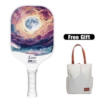 Luzz T700 Carbon Fiber Pickleball Paddle with Sandblasted Surface & Honeycomb Core Racket - Includes Free Versatile Tote Bag