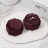 Unique Bargains Velvet Octagon Wedding Proposal Engagement 2 Slot Jewelry Storage Ring Box - 4 of 4