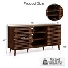 Subrtex Solid Wood TV Stand for TVs Up to 60" With Double Sliding Doors And Storage - 3 of 4