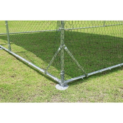 Large Silver Metal Chicken Coop with Waterproof Cover
