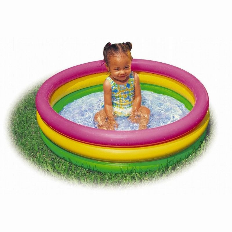 Intex 58924EP 34in x 10in Sunset Glow Soft Inflatable Baby Swimming Pool, 3 of 6
