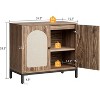 Rattan Sideboard , Buffet Sideboard with Adjustable Shelves, Wooden Storage Cabinet for Living Room, Hallway - 4 of 4
