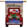 Red Truck Burlap Patriotic House Flag 28" x 40" Briarwood Lane - 2 of 4