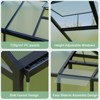 Greenhouse, Aluminum Polycarbonate Greenhouse for Outdoor Use with Roof Vents, Large Aluminum Walk-In Greenhouse with Sliding Lockable Door - 3 of 4