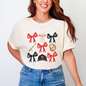 Simply Sage Market Coquette Baseball Red Chart Garment Dyed Tee - 1 of 4