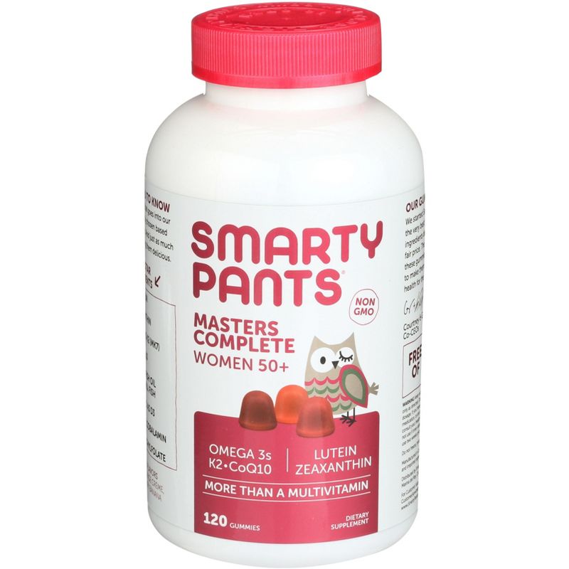 SMARTYPANTS MASTERS COMPLETE WOMENS 50+  3 FLAVORS -BLUEBERRY, ORANGE CRME, STRAWBERRY BANANA, 120 gummies (pack of 1), 1 of 5