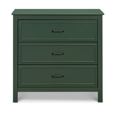 Forest Green 3-Drawer Nursery Dresser with Metal Pulls