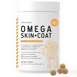 Chew + Heal Omega Skin + Coat, Dog Supplement, Salmon Oil with Essential Fatty Acids & Vitamins - 180 Delicious Chews