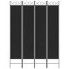 vidaXL 4-Panel Room Divider - Versatile, Breathable Black Fabric Design - Easy Assembly, Durable Material, Foldable and Space-Saving - 63" x 86.6" - 3 of 4