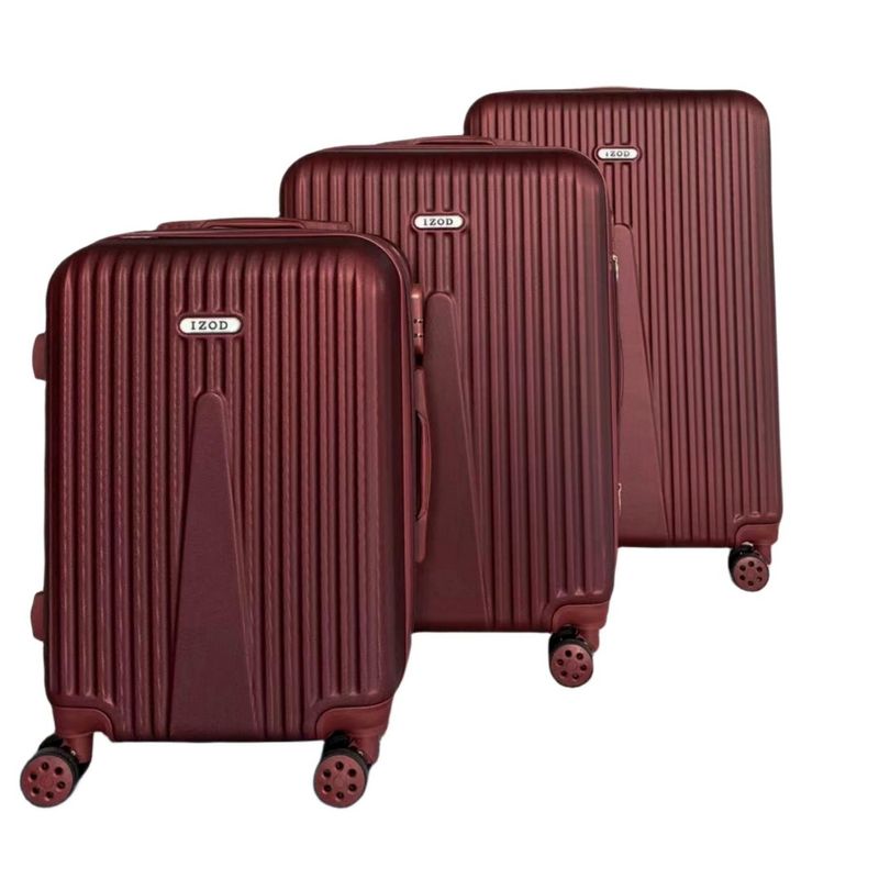 IZOD Janisa Expandable ABS Hard shell Lightweight 360 Dual Spinning Wheels Combo Lock 3 Piece Luggage Set, 3 of 7