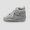 Carter's Just One You® Baby Boys' Knitted Bear Slippers - Gray: Newborn Bootie Shoes, Pull-On Design - 2 of 3