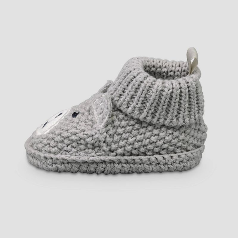 Carter&#39;s Just One You&#174; Baby Boys&#39; Knitted Bear Slippers - Gray, 2 of 7