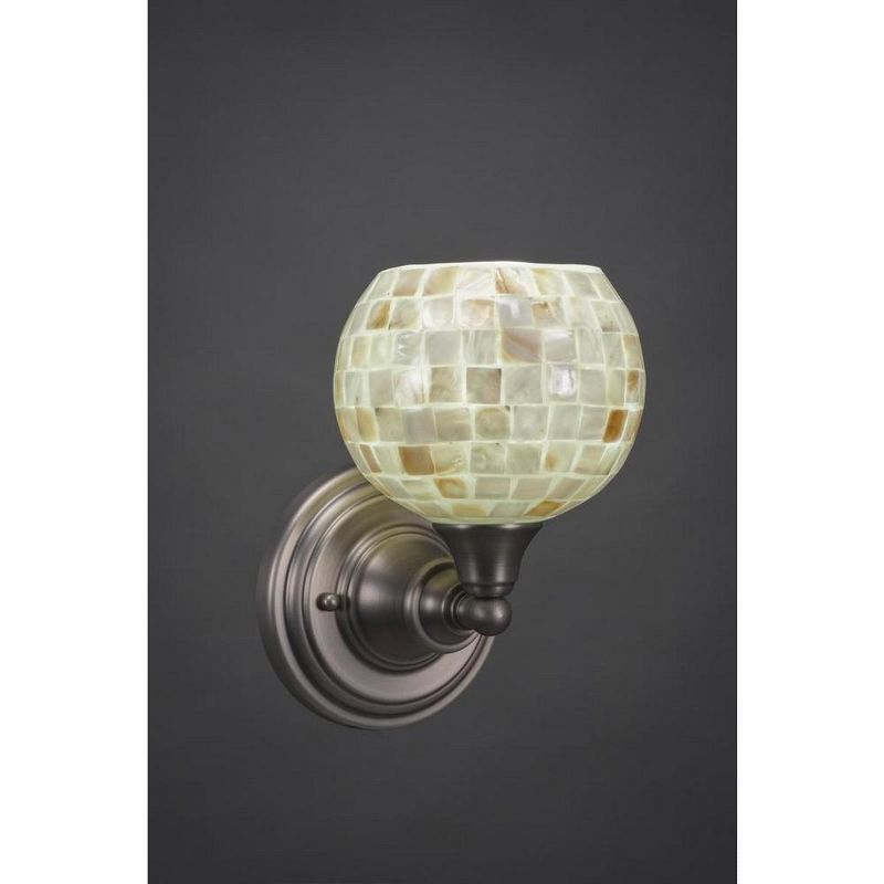 Toltec Lighting Any 1 - Light Sconce in  Brushed Nickel with 6" Mystic Seashell  Shade, 1 of 2