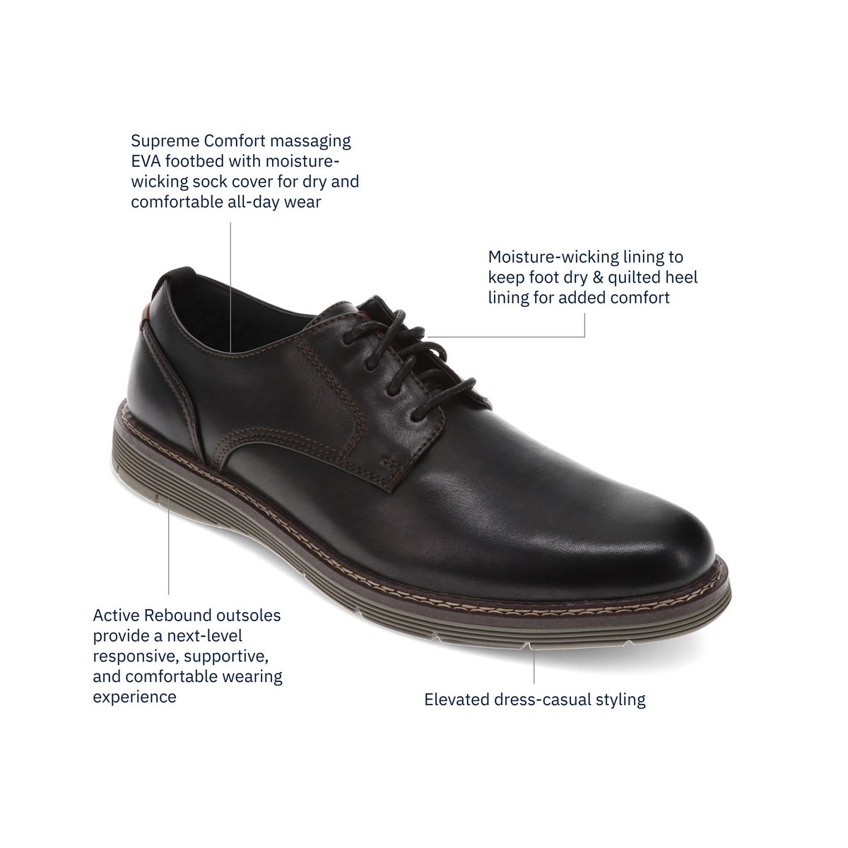 Dockers Mens Easedale Dress Casual Lace Up Oxford - thumbnail 7