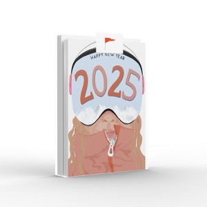 Happy New Year 2024 Skier Girl Greeting Card Pack Set (8 ct.) by Ramus & Co - 1 of 4
