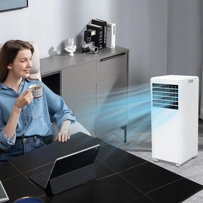 8000 BTU White Portable Air Conditioner with Remote Control