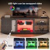 Pinmoco 63" LED TV Stand, Marble Entertainment Center with Bookshelves & Cabinet - 4 of 4