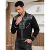 Clearlove Men's Western Cowboy Shirt Floral Embroidered Long Sleeve Casual Button Down Slim Fit Tops,white Black,XL - 4 of 4