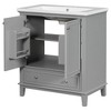 NicBex 30'' Bathroom Storage Cabinet with Sink, Bathroom Vanity, 2 Spacious Cabinet Door and 1 Drawer with Adjustable Shelves for Bathroom, Gray - 3 of 4