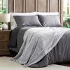 Hastings Home Faux Rabbit Fur Hypoallergenic Throw With Faux Mink Back - Cloud Gray - 4 of 4