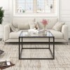 Tangkula Glass Coffee Table 27.5 Inch Modern Square Metal Frame Living Room Transparent - 3 of 4