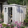 Durable Resin Outdoor Storage Shed with Lockable Doors, Sloped Roof, Floor, Window & Vents, UV Resistant - Coolbibila - 3 of 4