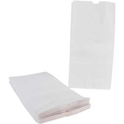 School Smart Paper Bag, Flat Bottom, 7 x 13 Inches, White, pk of 50