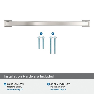 Polished Nickel 12-5/8 inch Modern Cabinet Bar Pull