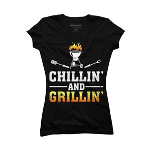 Junior's Design By Humans Chillin' and Grillin' By natasashoppu T-Shirt - 1 of 2