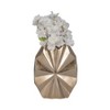 Modern Decorative Aluminum Vase with Sculptural Faceted Starburst Design - Contemporary Decorative Accent for Living Room, Bedroom, and Office Decor - 3 of 4