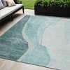 Teal Blue Aqua And Mint Green Abstract Washable Indoor Outdoor Area Rug - 2 of 4