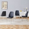 NicBex PU Leather Dining Chairs Set of 8,Armless Upholstered Kitchen Chair with Extended Backrest and Silver Metal Legs for Dining Room,Kitchen - 2 of 4