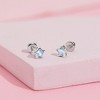 Girls' CZ Bezel Star Screw Back Sterling Silver Earrings - In Season Jewelry - 4 of 4